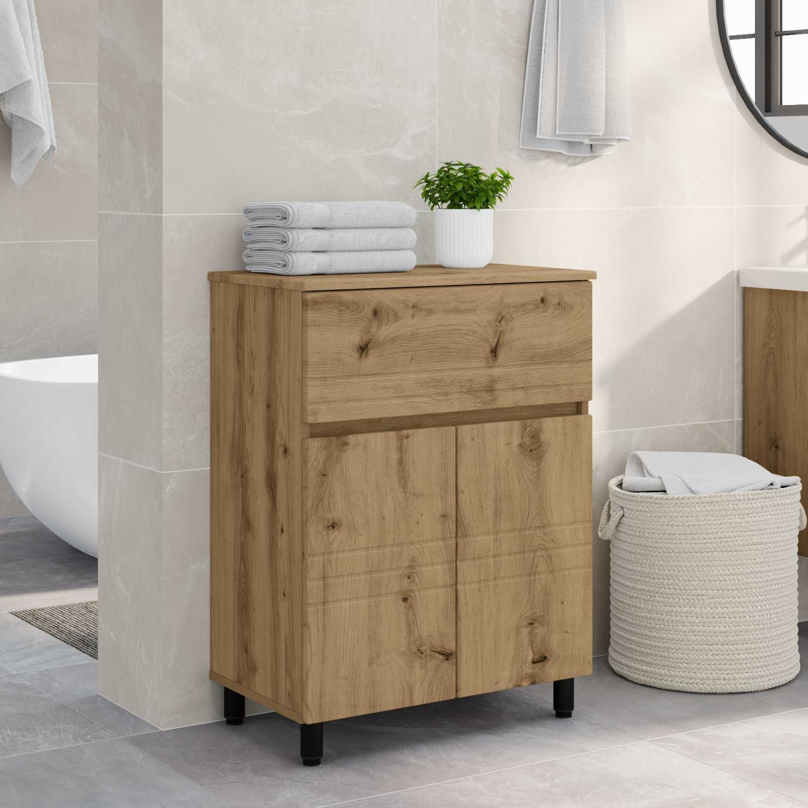 Έπιπλο μπάνιου Artisan Δρυς 60 x 35 x 80 εκ Επεξεργασμένο Ξύλο - Pakobazaar