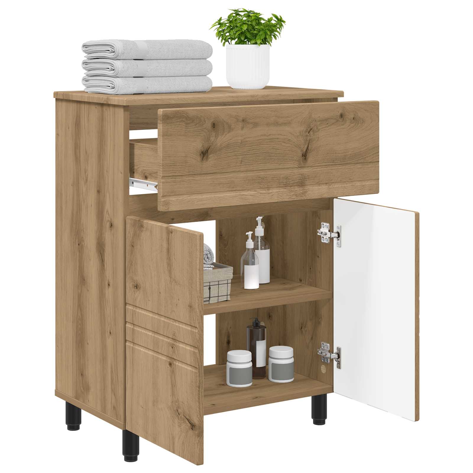 Έπιπλο μπάνιου Artisan Δρυς 60 x 35 x 80 εκ Επεξεργασμένο Ξύλο - Pakobazaar
