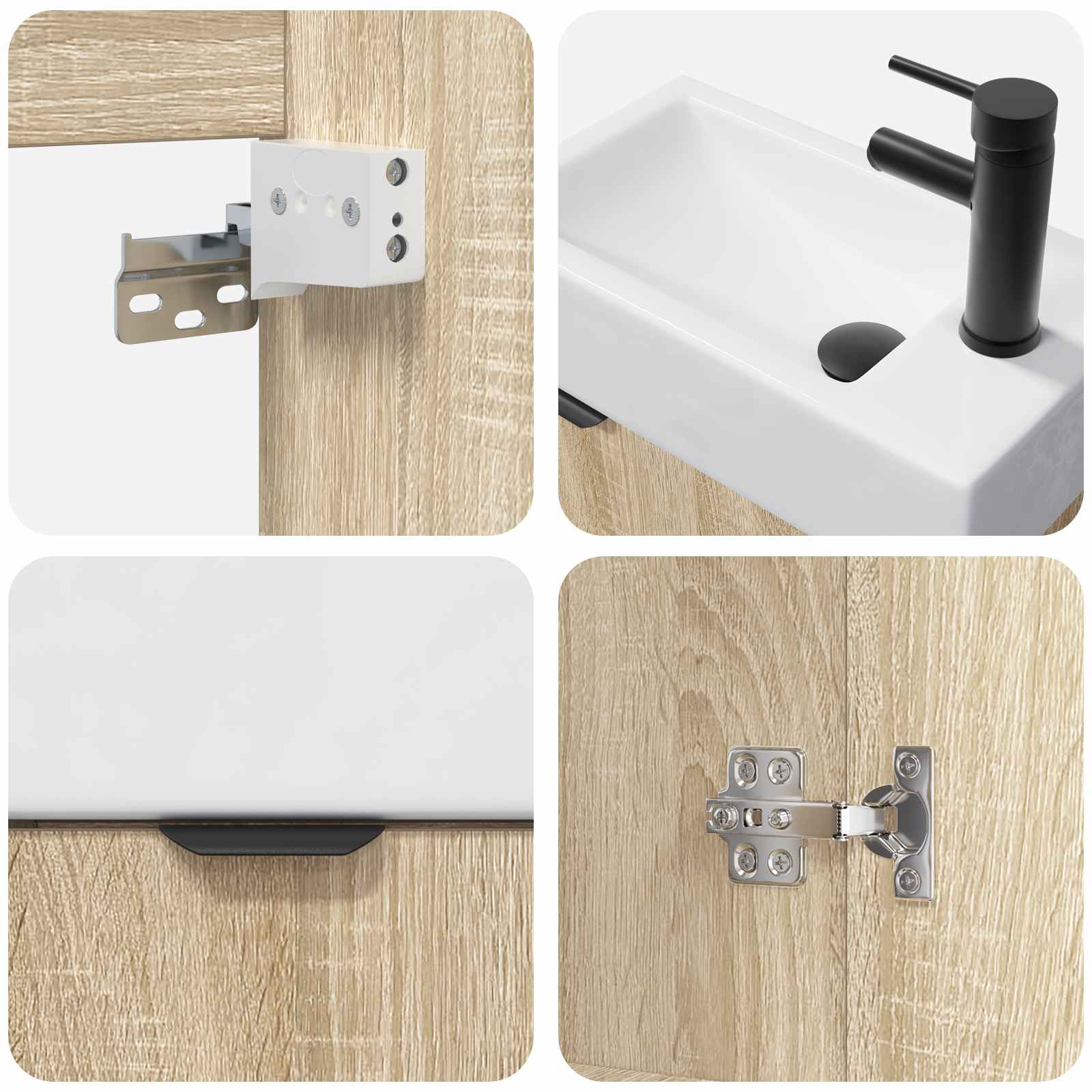 Μονάδα μπάνιου με βρύση Sonoma Δρυς 45,5 x 22,5 x 84 εκ - Pakobazaar