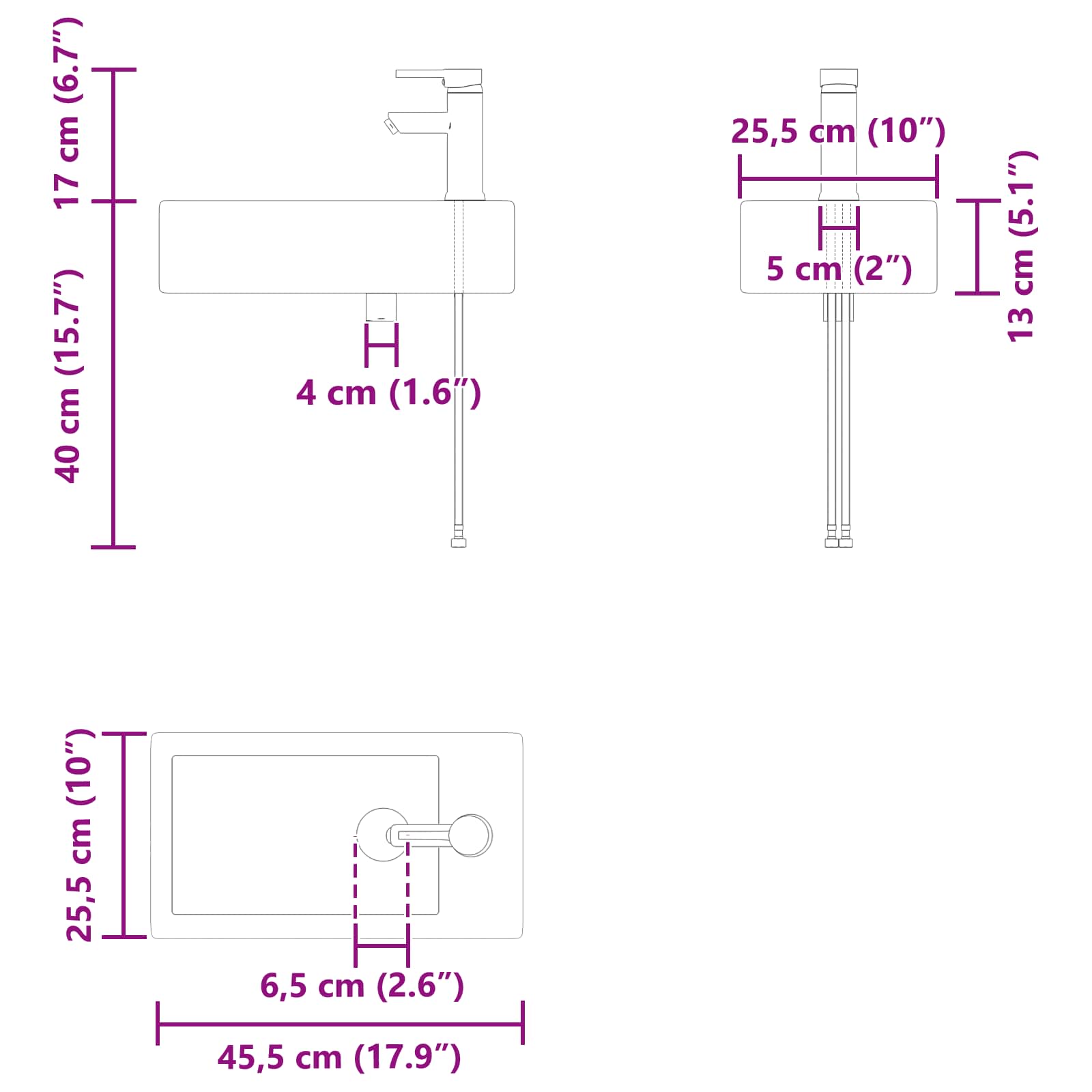 Μονάδα μπάνιου με βρύση Sonoma Δρυς 45,5 x 22,5 x 84 εκ - Pakobazaar