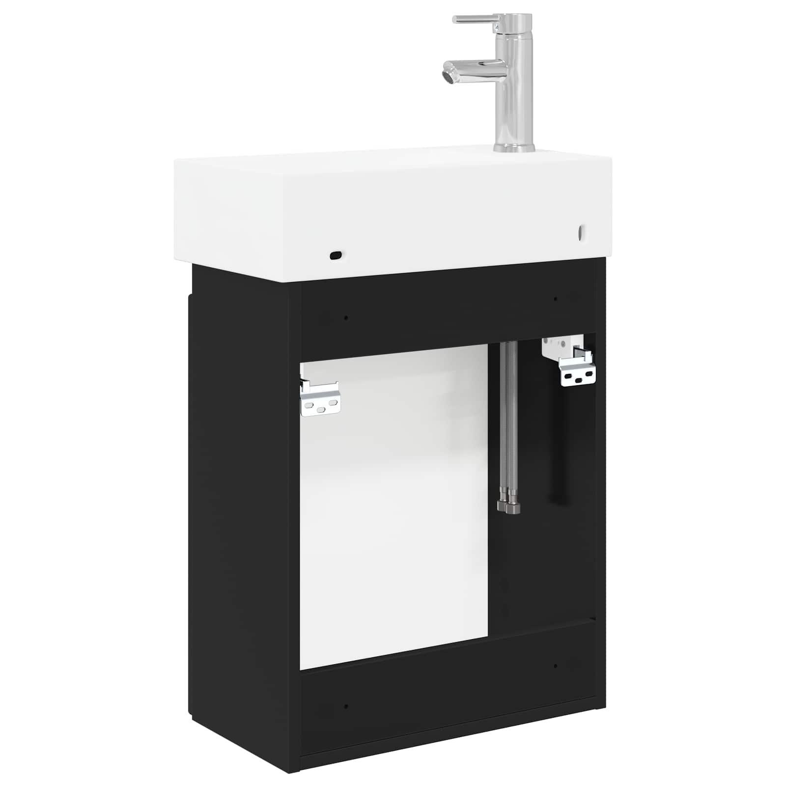 Μονάδα μπάνιου με βρύση Μαύρο 45,5 x 22,5 x 84 εκ - Pakobazaar