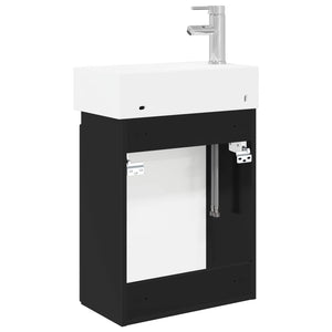 Μονάδα μπάνιου με βρύση Μαύρο 45,5 x 22,5 x 84 εκ - Pakobazaar