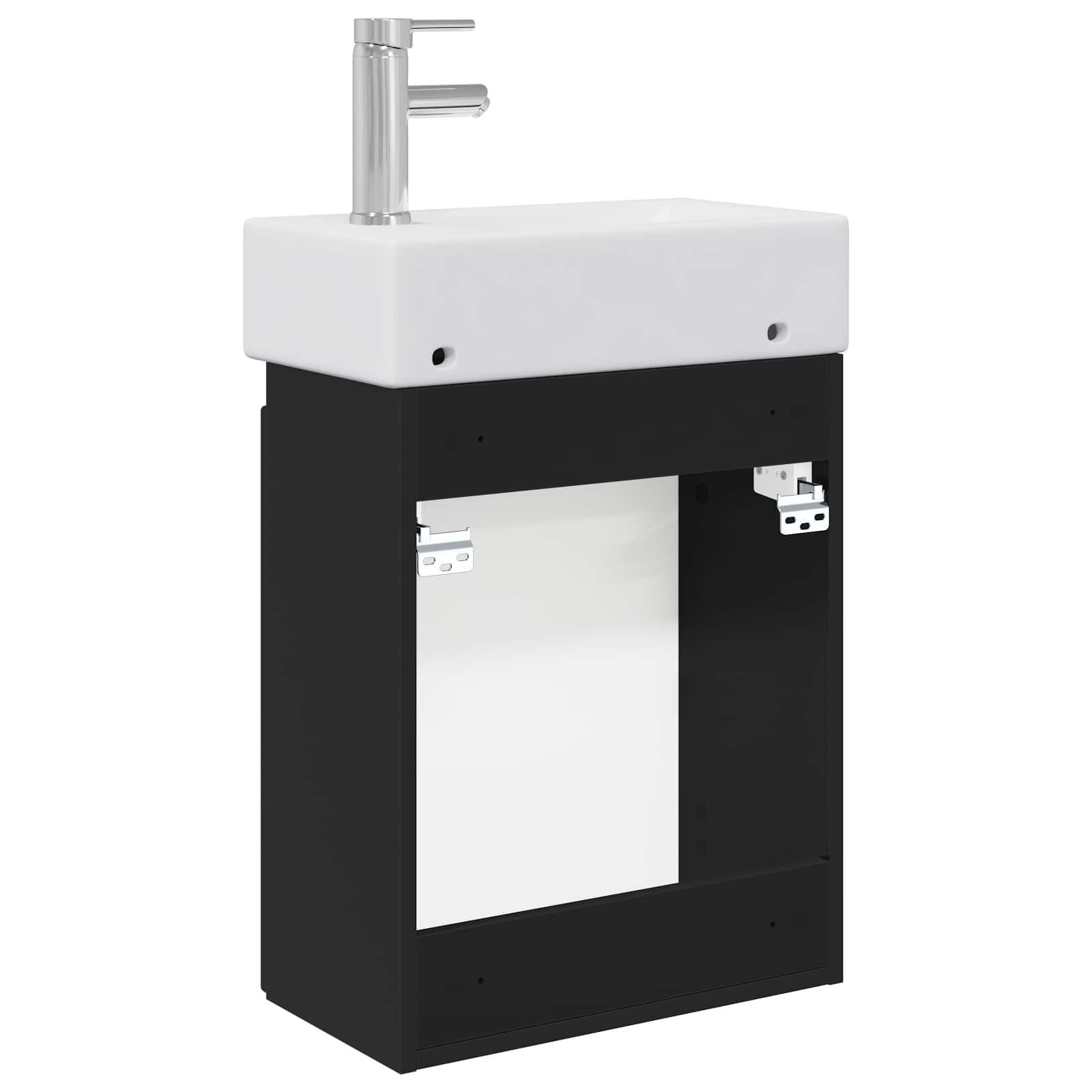 Μονάδα μπάνιου με βρύση Μαύρο 45,5 x 22,5 x 84 εκ - Pakobazaar