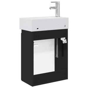 Μονάδα μπάνιου με βρύση Μαύρο 45,5 x 22,5 x 84 εκ - Pakobazaar