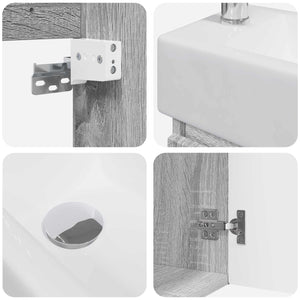 Μονάδα μπάνιου με βρύση Γκρι Sonoma 45,5 x 22,5 x 84 εκ - Pakobazaar