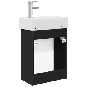 Μονάδα μπάνιου με βρύση Μαύρο 45,5 x 22,5 x 84 εκ - Pakobazaar