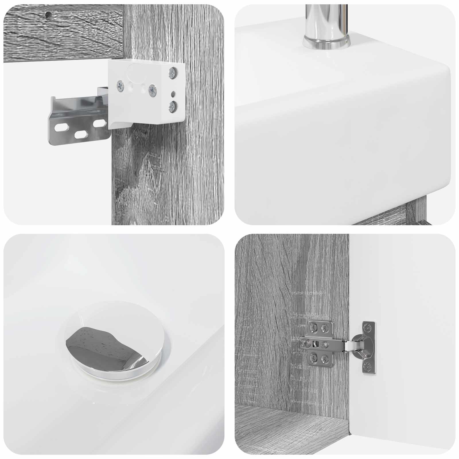 Μονάδα μπάνιου με βρύση Γκρι Sonoma 45,5 x 22,5 x 84 εκ - Pakobazaar