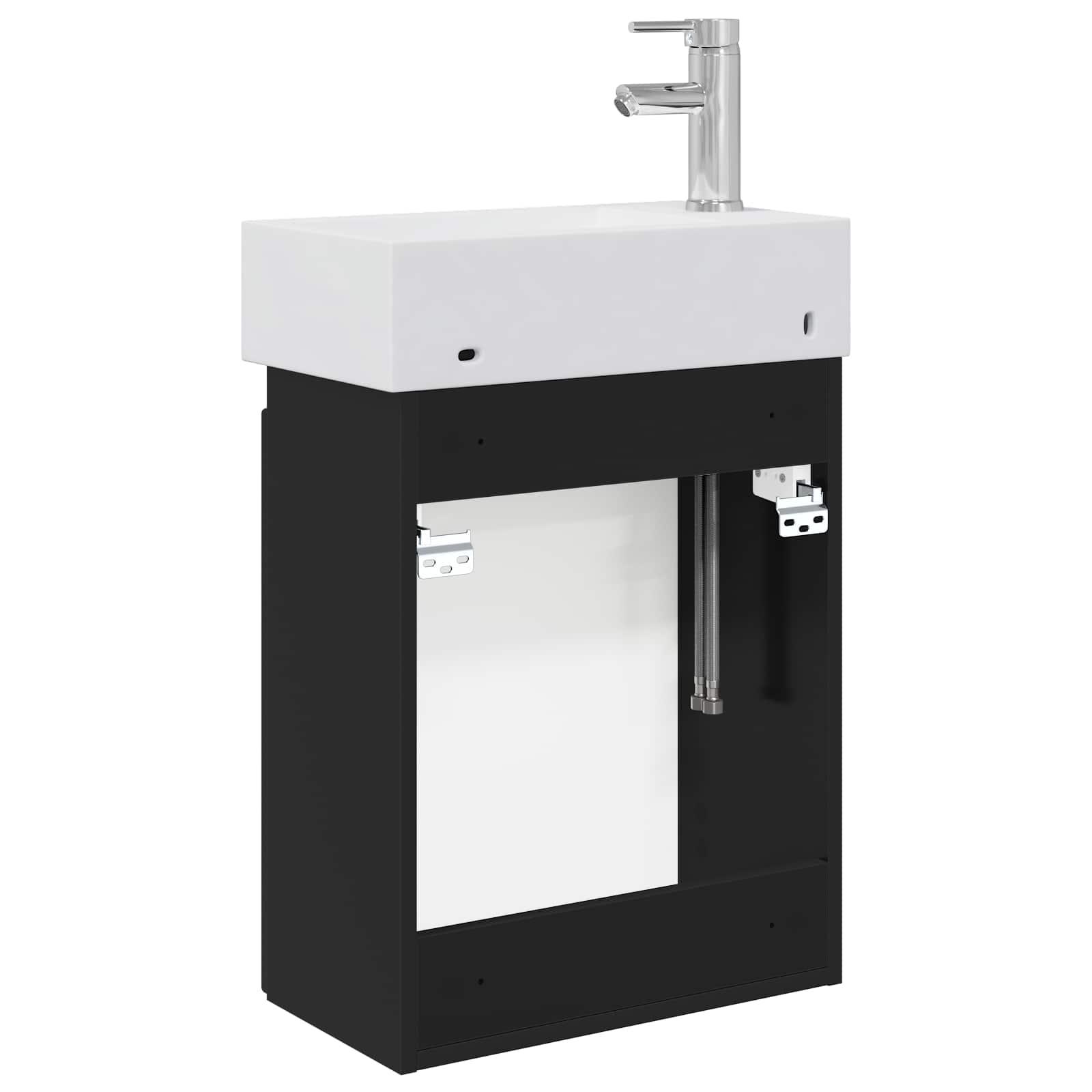 Μονάδα μπάνιου με βρύση Μαύρο 45,5 x 25,5 x 84 εκ - Pakobazaar