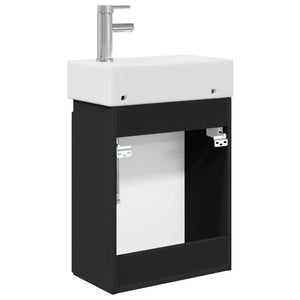 Μονάδα μπάνιου με βρύση Μαύρο 45,5 x 25,5 x 84 εκ - Pakobazaar