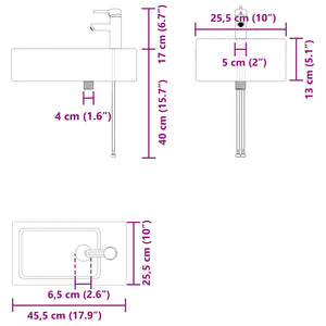 Μονάδα μπάνιου με βρύση Μαύρο 45,5 x 25,5 x 84 εκ - Pakobazaar