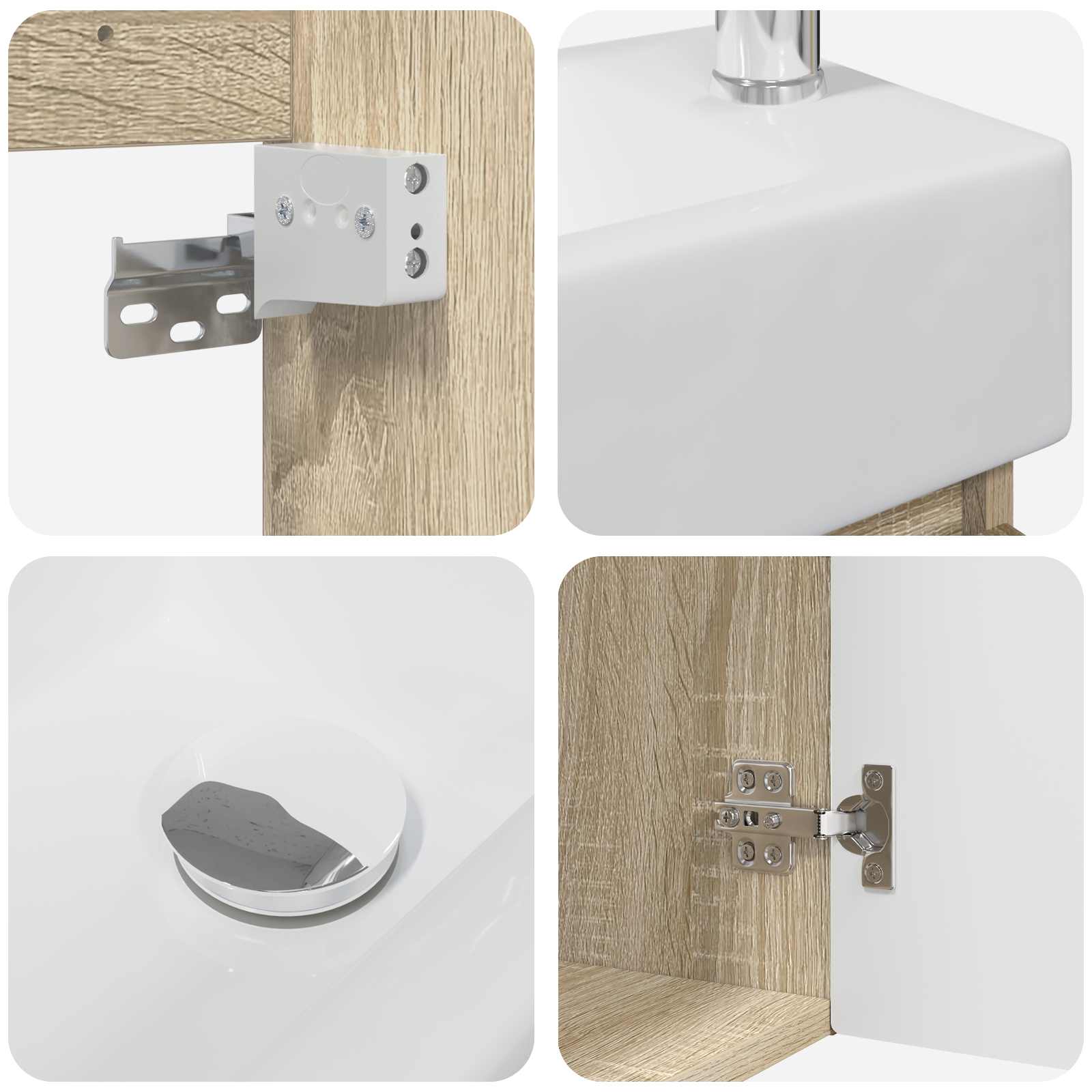 Μονάδα μπάνιου με βρύση Sonoma Δρυς 45,5 x 25,5 x 84 εκ - Pakobazaar