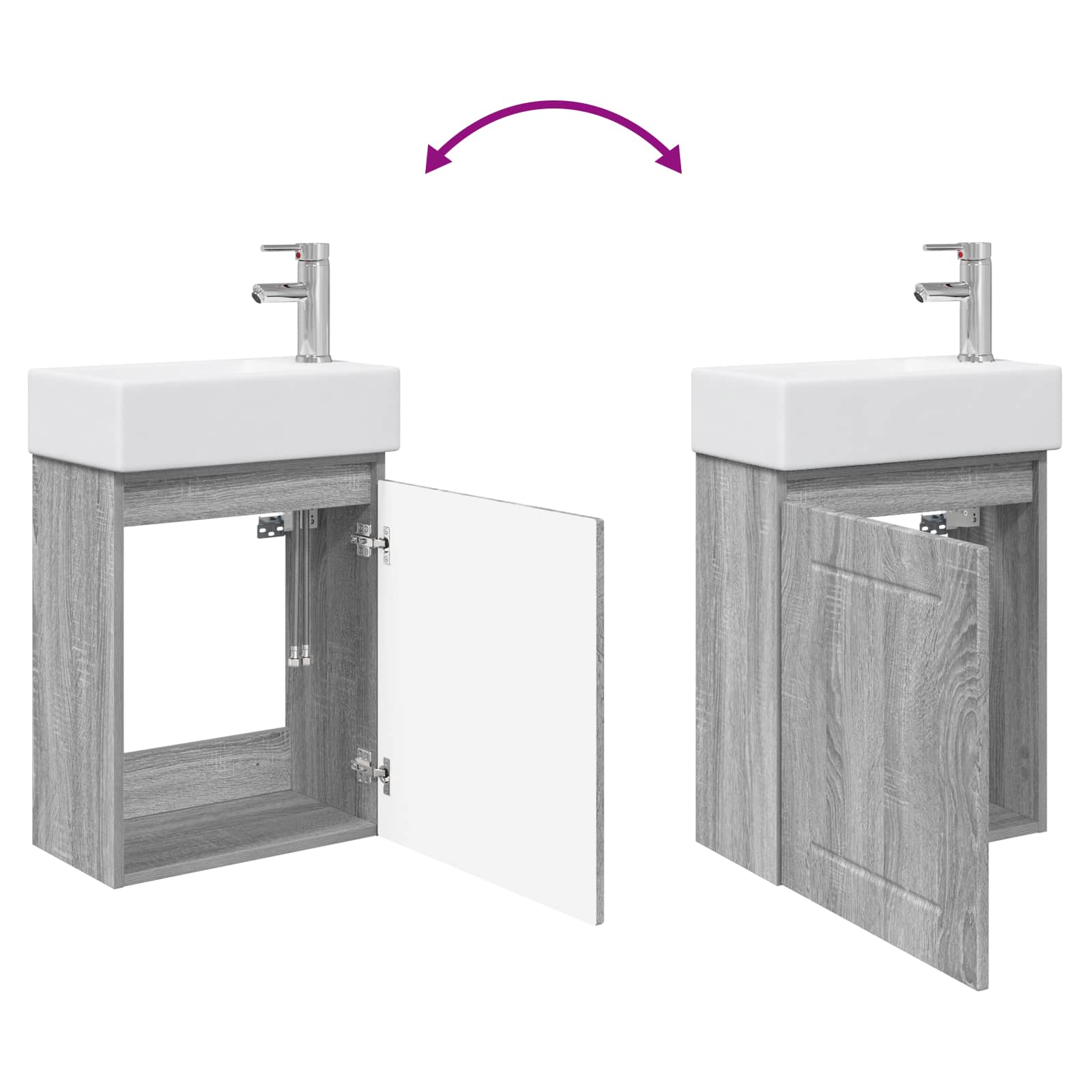 Μονάδα μπάνιου με βρύση Γκρι Sonoma 45,5 x 25,5 x 84 εκ - Pakobazaar