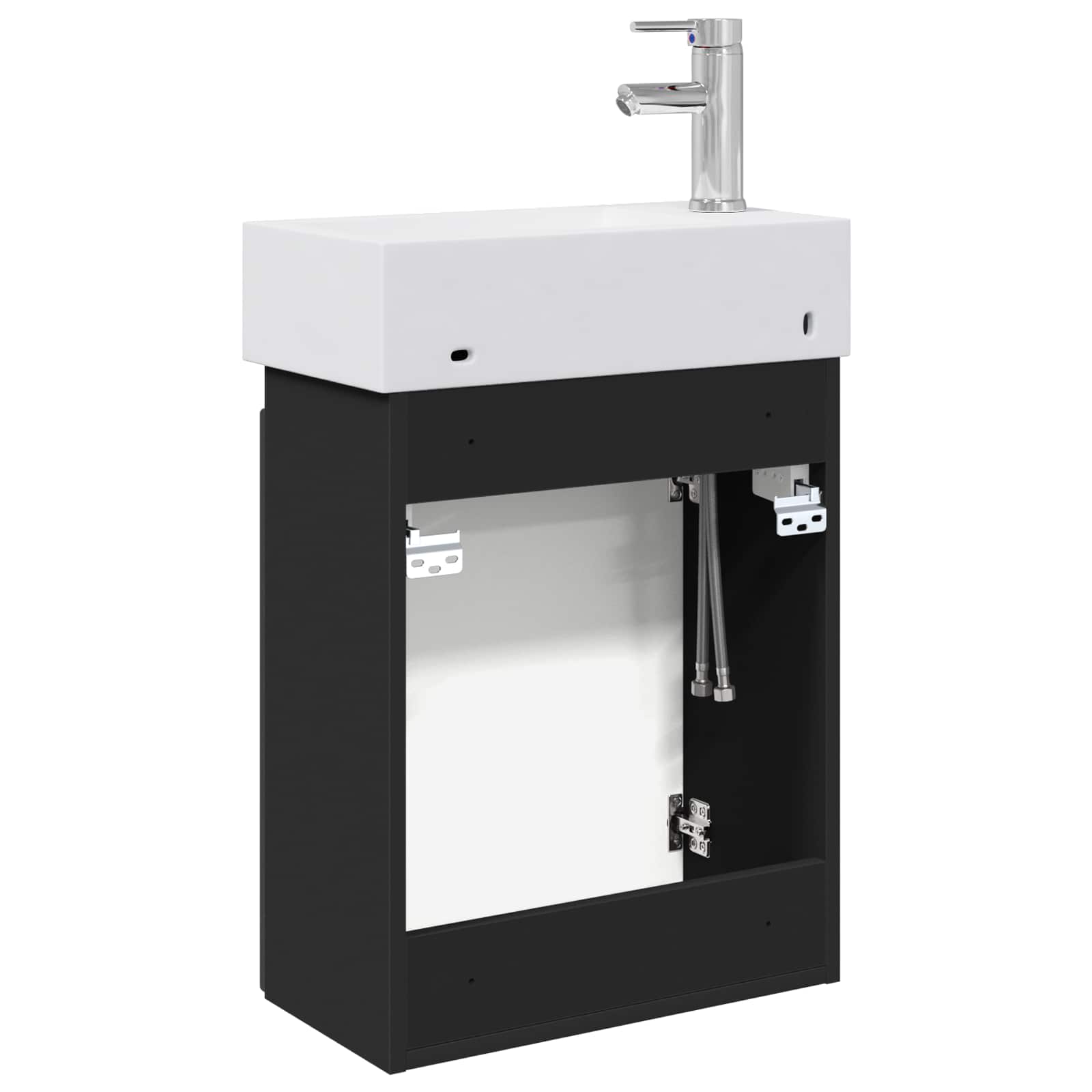 Μονάδα μπάνιου με βρύση Μαύρο 45,5 x 22,5 x 84 εκ - Pakobazaar