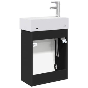 Μονάδα μπάνιου με βρύση Μαύρο 45,5 x 22,5 x 84 εκ - Pakobazaar