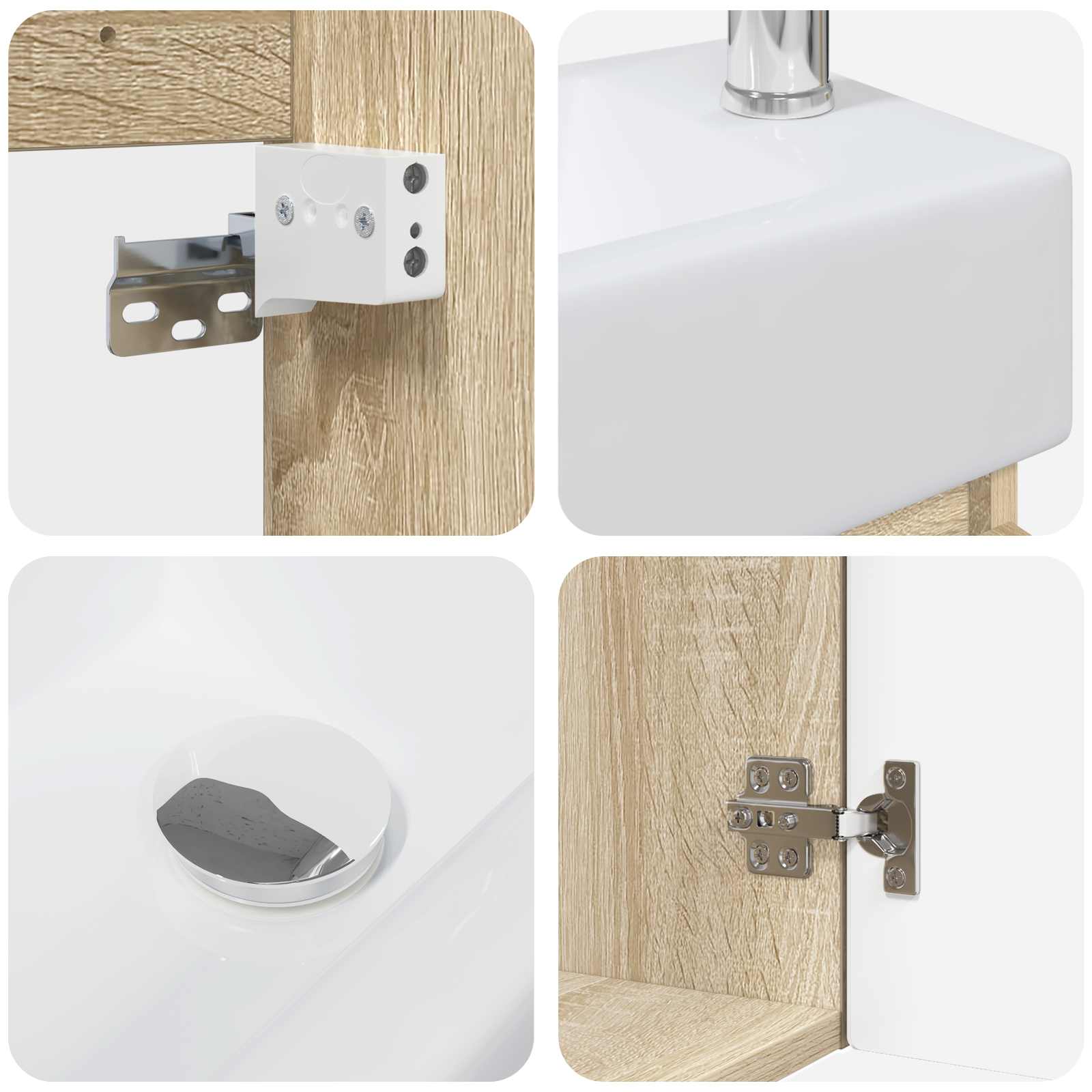 Μονάδα μπάνιου με βρύση Sonoma Δρυς 45,5 x 22,5 x 84 εκ - Pakobazaar