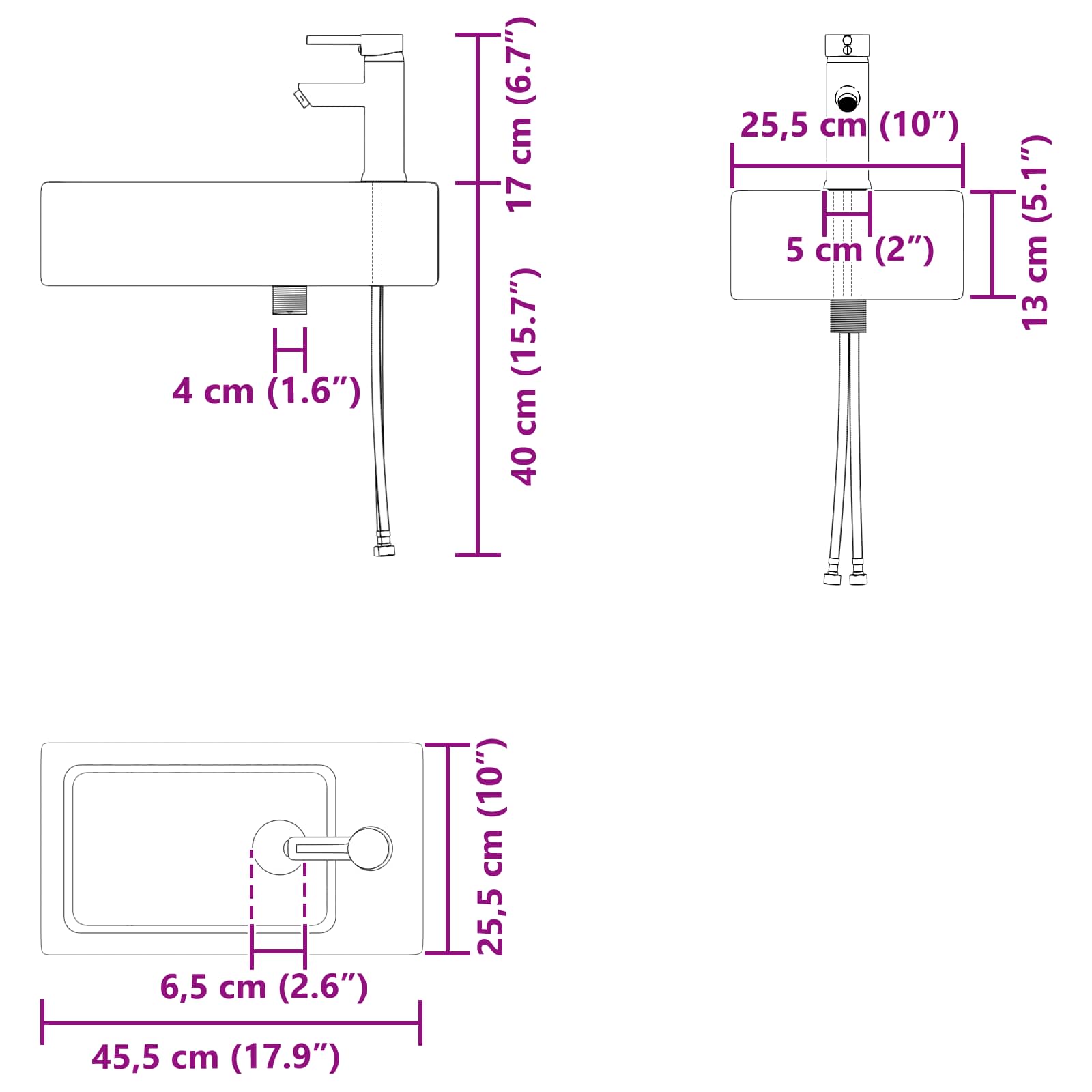 Μονάδα μπάνιου με βρύση Sonoma Δρυς 45,5 x 22,5 x 84 εκ - Pakobazaar