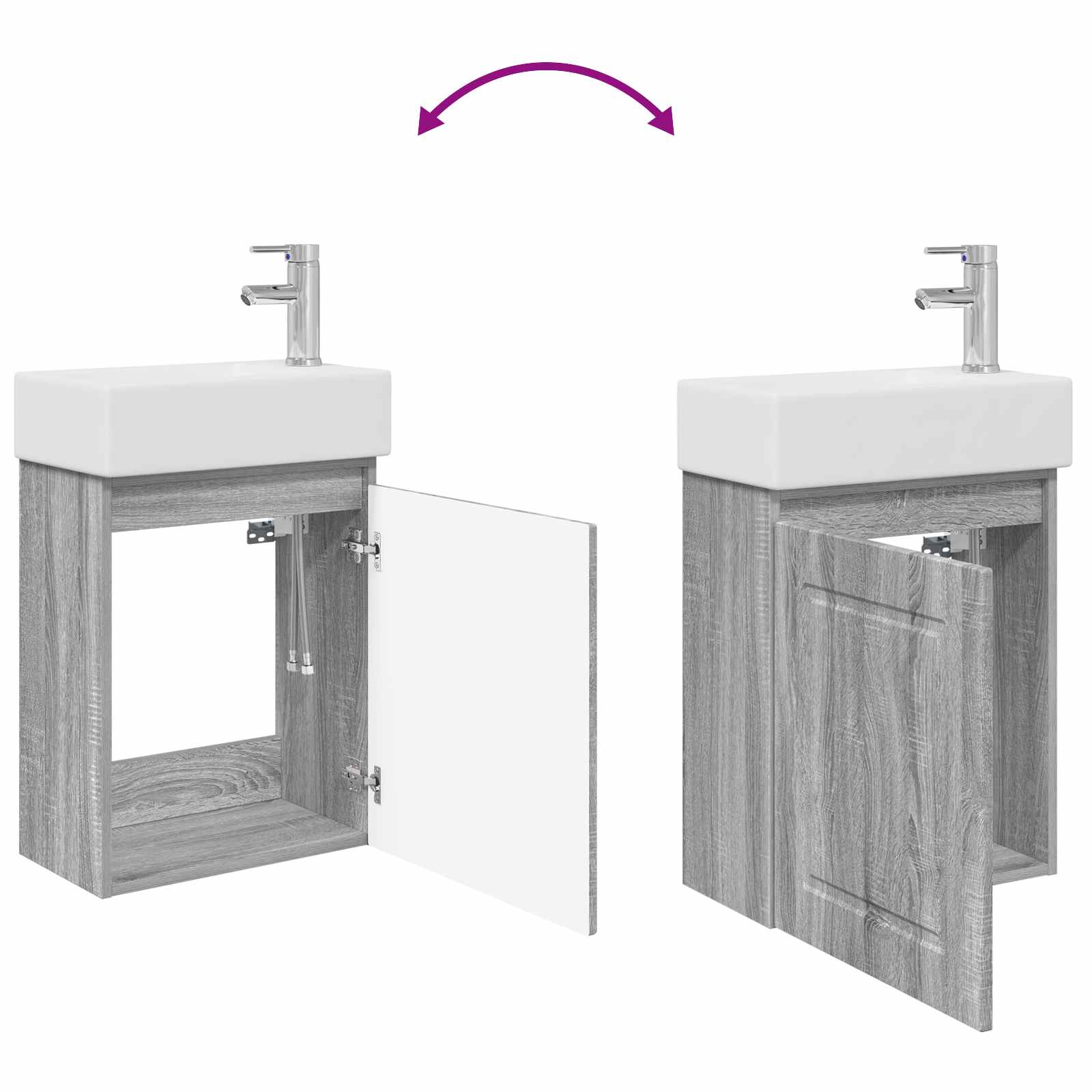 Μονάδα μπάνιου με βρύση Γκρι Sonoma 45,5 x 22,5 x 84 εκ - Pakobazaar