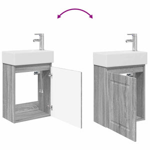 Μονάδα μπάνιου με βρύση Γκρι Sonoma 45,5 x 22,5 x 84 εκ - Pakobazaar