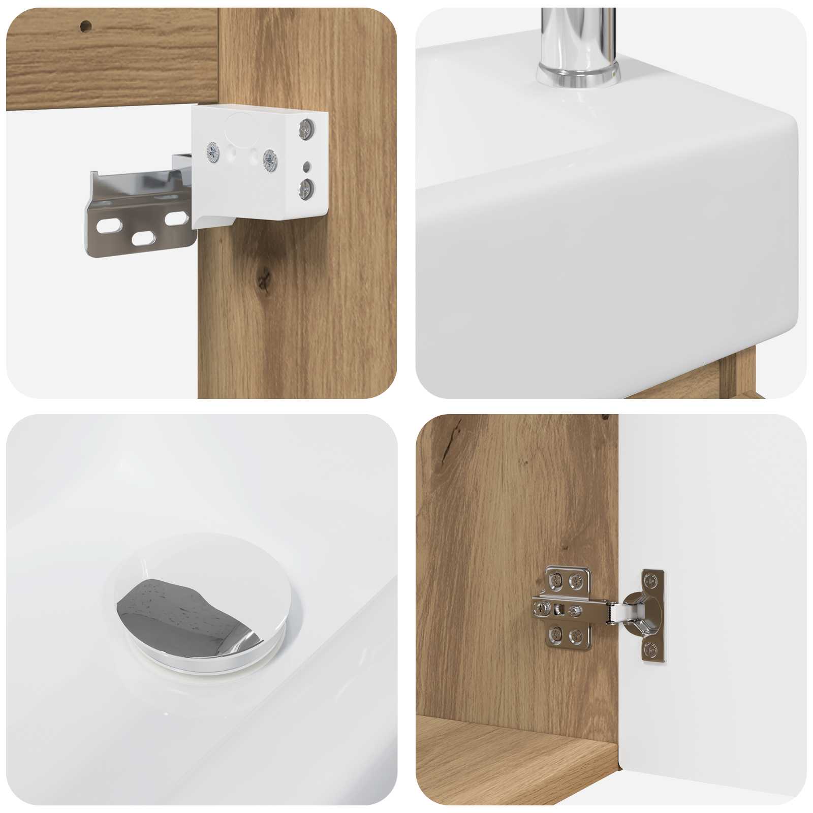 Μονάδα μπάνιου με βρύση Artisan Δρυς 45,5 x 22,5 x 84 εκ - Pakobazaar