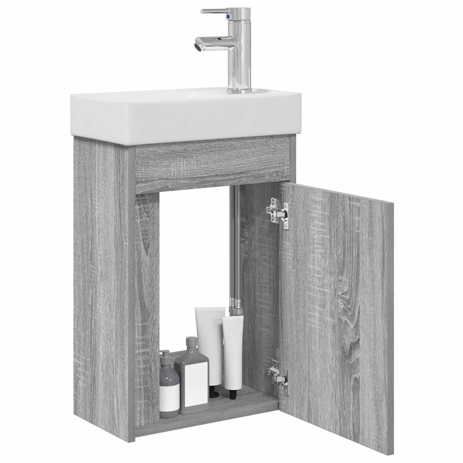 Μονάδα μπάνιου με βρύση Γκρι Sonoma 40,5 x 22,5 x 62 εκ. - Pakobazaar