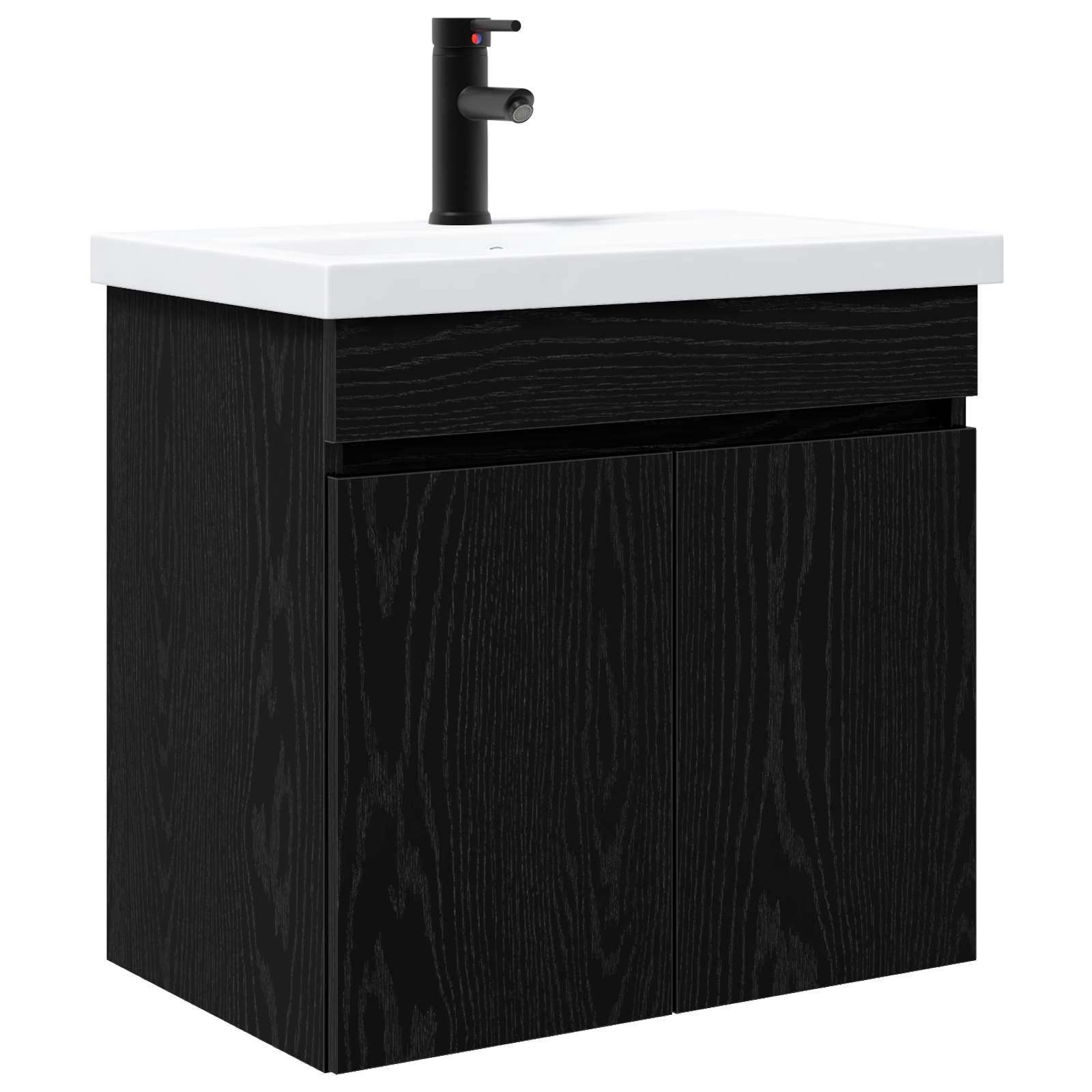 Μονάδα μπάνιου με βρύση Μαύρη Δρυς 61 x 40 x 74,5 εκ. - Pakobazaar