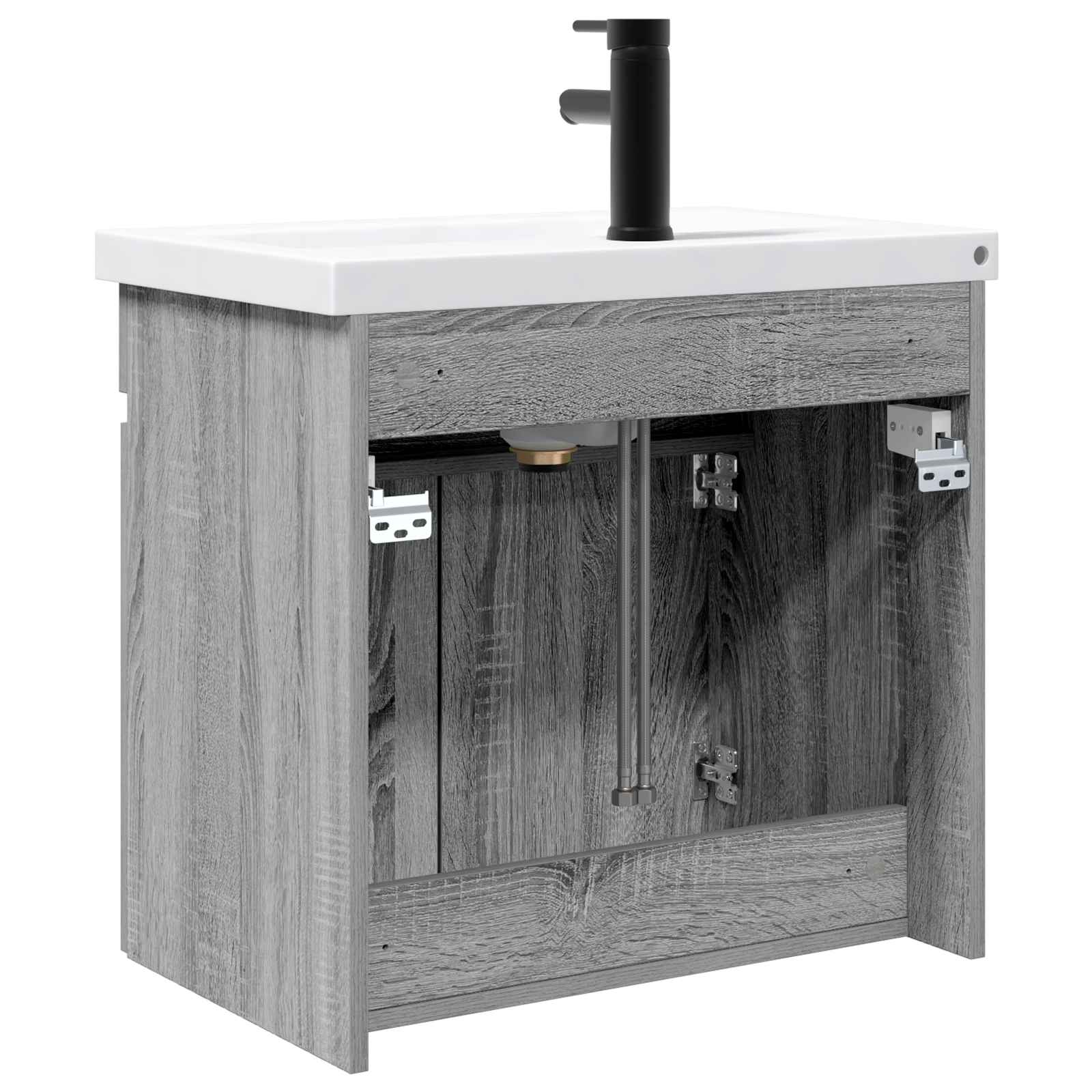 Μονάδα μπάνιου με βρύση Γκρι Sonoma 61 x 40 x 74,5 εκ. - Pakobazaar