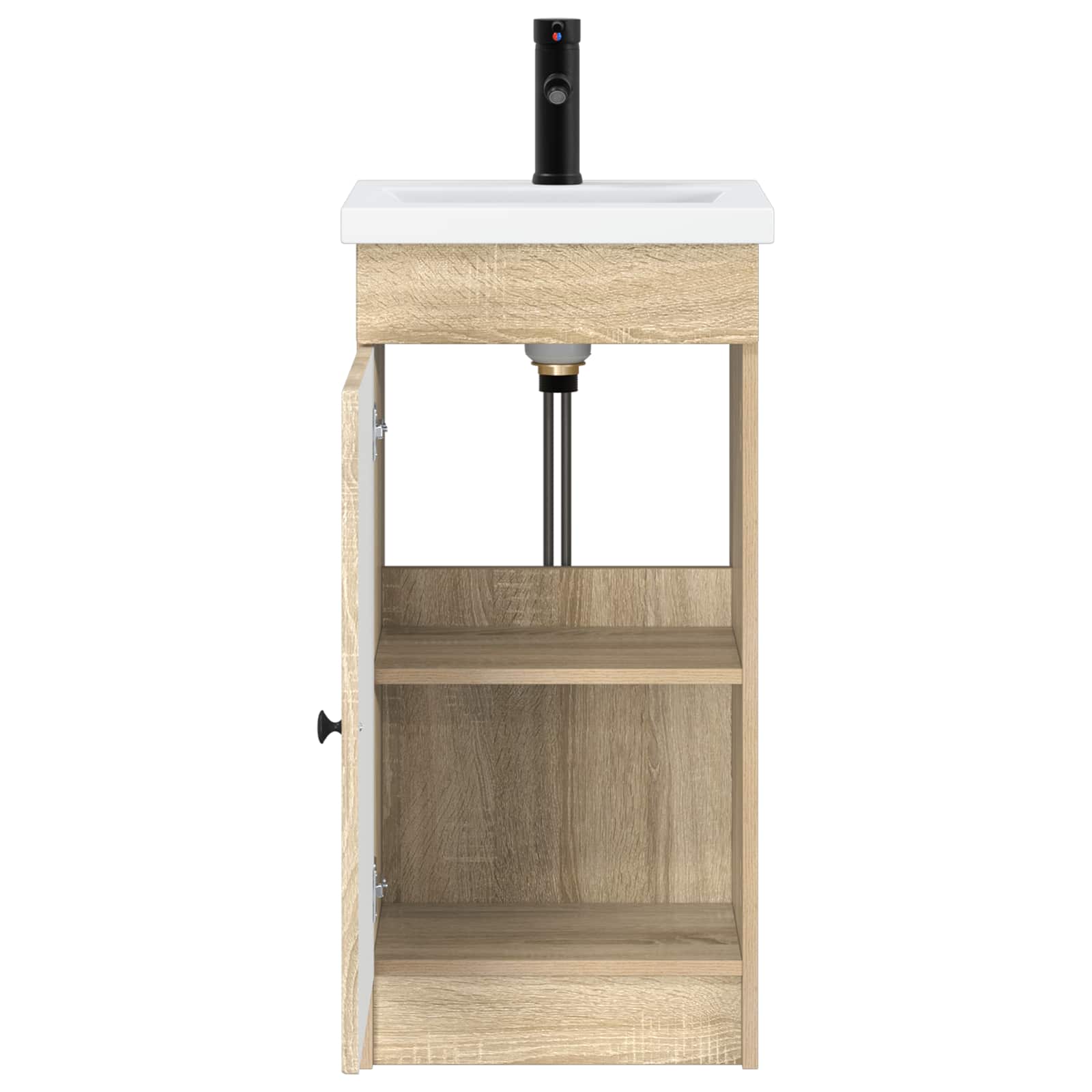 Καθρέφτης μπάνιου με νιπτήρα Sonoma Δρυς 42 x 40 x 84,5 εκ - Pakobazaar