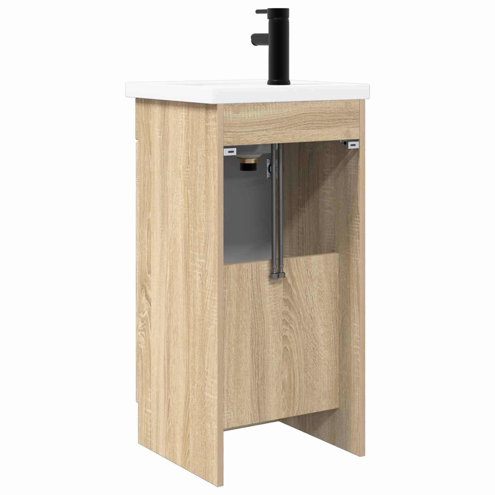 Καθρέφτης μπάνιου με νιπτήρα Sonoma Δρυς 42 x 40 x 84,5 εκ - Pakobazaar