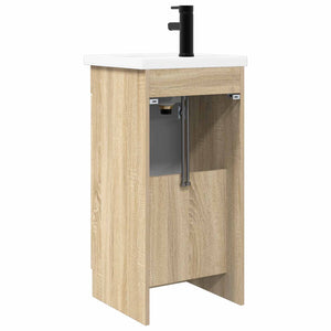 Καθρέφτης μπάνιου με νιπτήρα Sonoma Δρυς 42 x 40 x 84,5 εκ - Pakobazaar