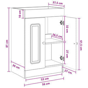 Ντουλάπι κάτω από τον νιπτήρα Λευκό 56 x 37,5 x 81 εκ - Pakobazaar