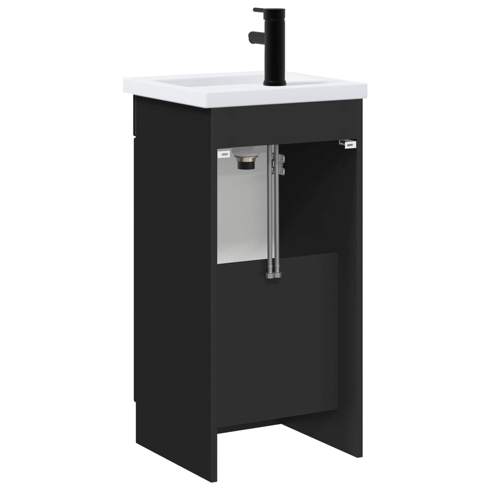 Καθρέφτης μπάνιου με νιπτήρα Μαύρο 42 x 40 x 84,5 εκ - Pakobazaar