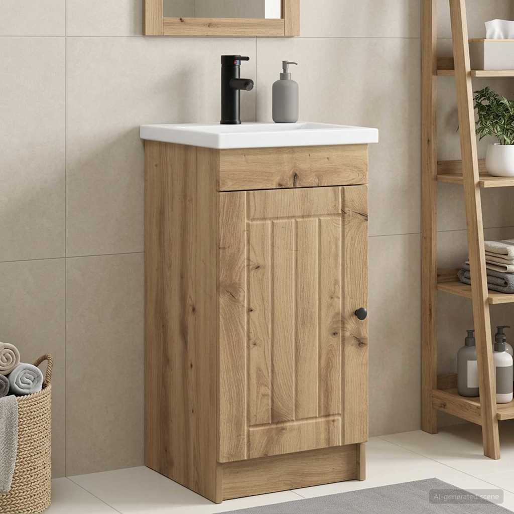 Καθρέφτης μπάνιου με νιπτήρα Artisan Δρυς 42 x 40 x 84,5 εκ - Pakobazaar
