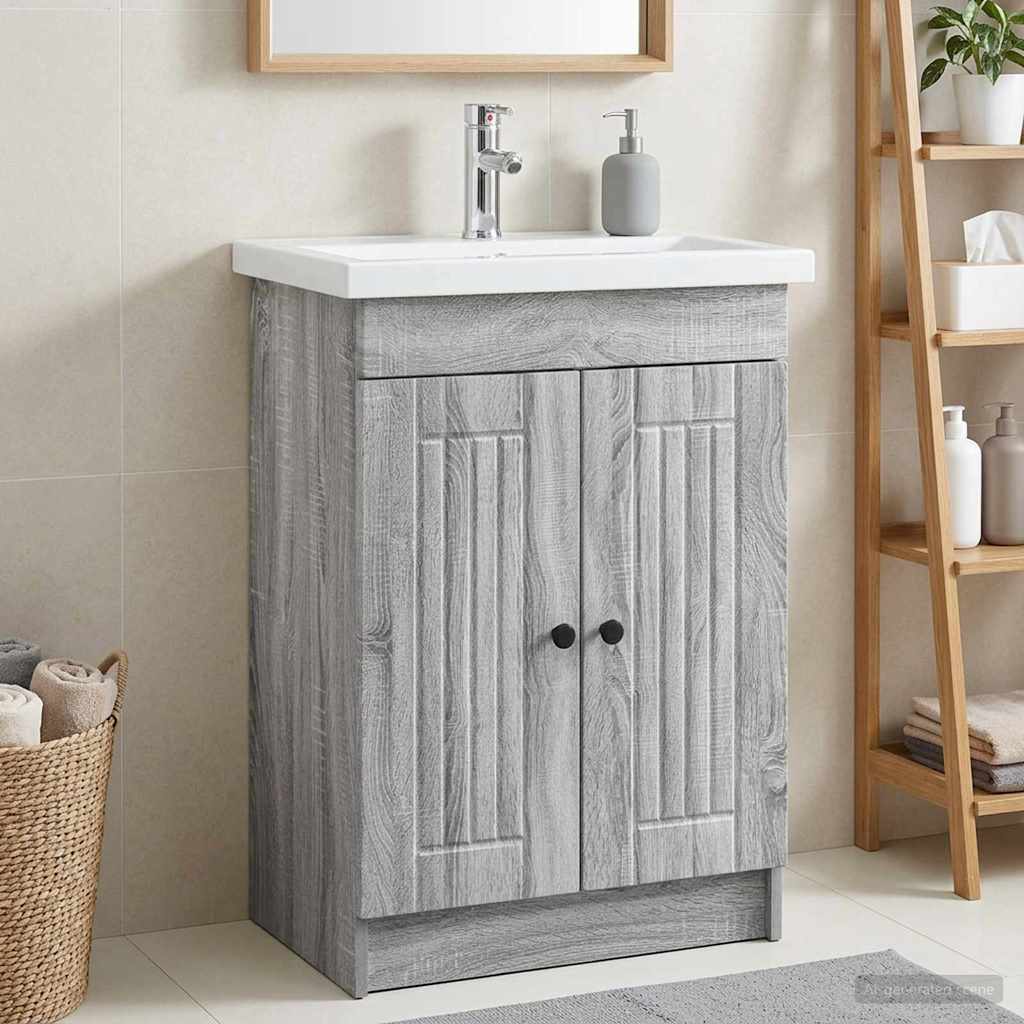 Ντουλάπι κάτω από τον νιπτήρα Γκρι Sonoma 56 x 37,5 x 81 εκ - Pakobazaar