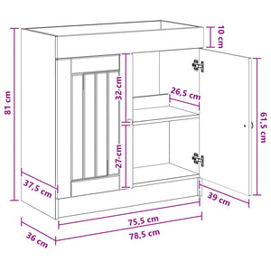 Ντουλάπι κάτω από τον νιπτήρα Λευκό 78,5 x 37,5 x 81 εκ - Pakobazaar