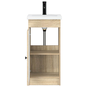 Καθρέφτης μπάνιου με νιπτήρα Sonoma Δρυς 42 x 40 x 84,5 εκ - Pakobazaar