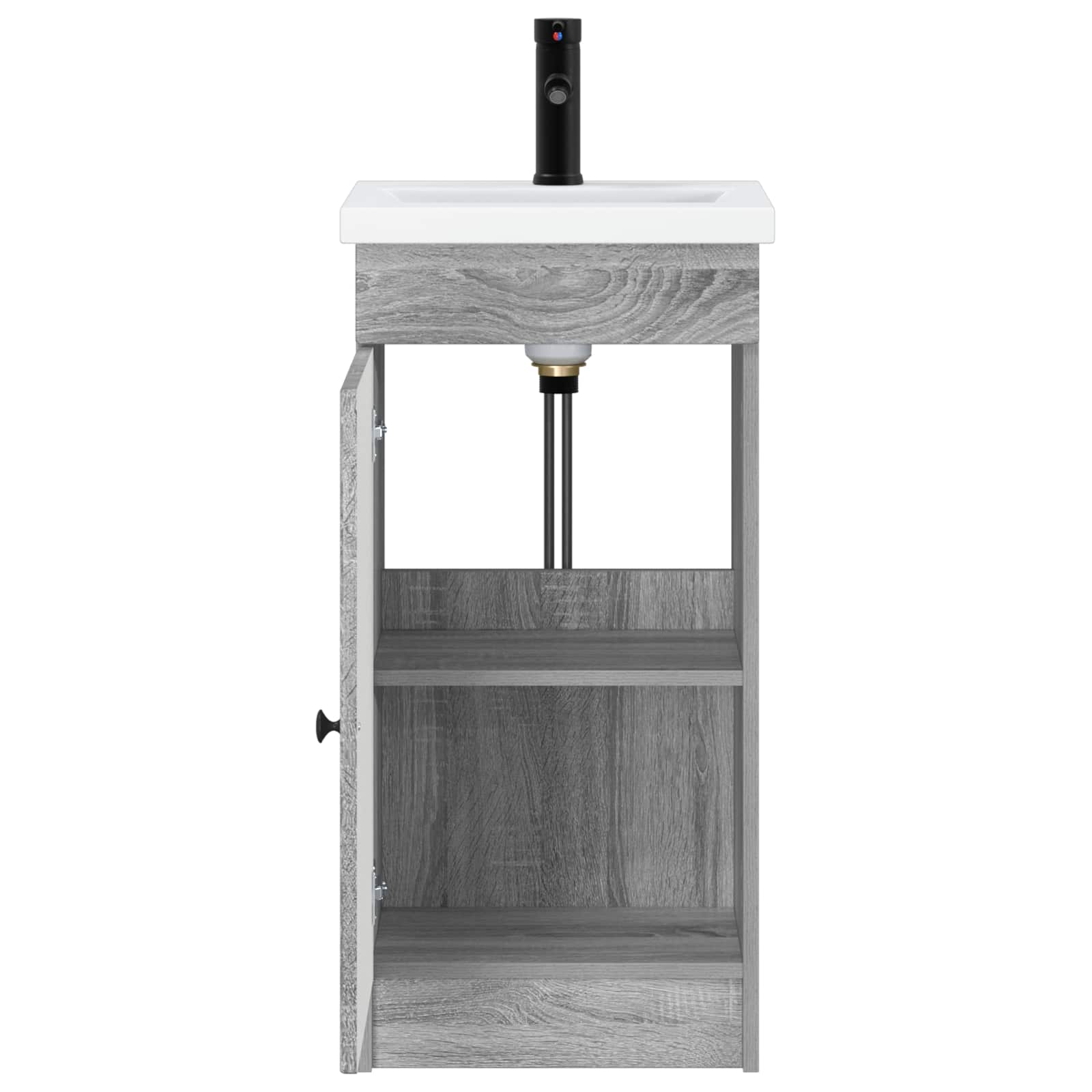 Καθρέφτης μπάνιου με νιπτήρα Γκρι Sonoma 42 x 40 x 84,5 εκ - Pakobazaar