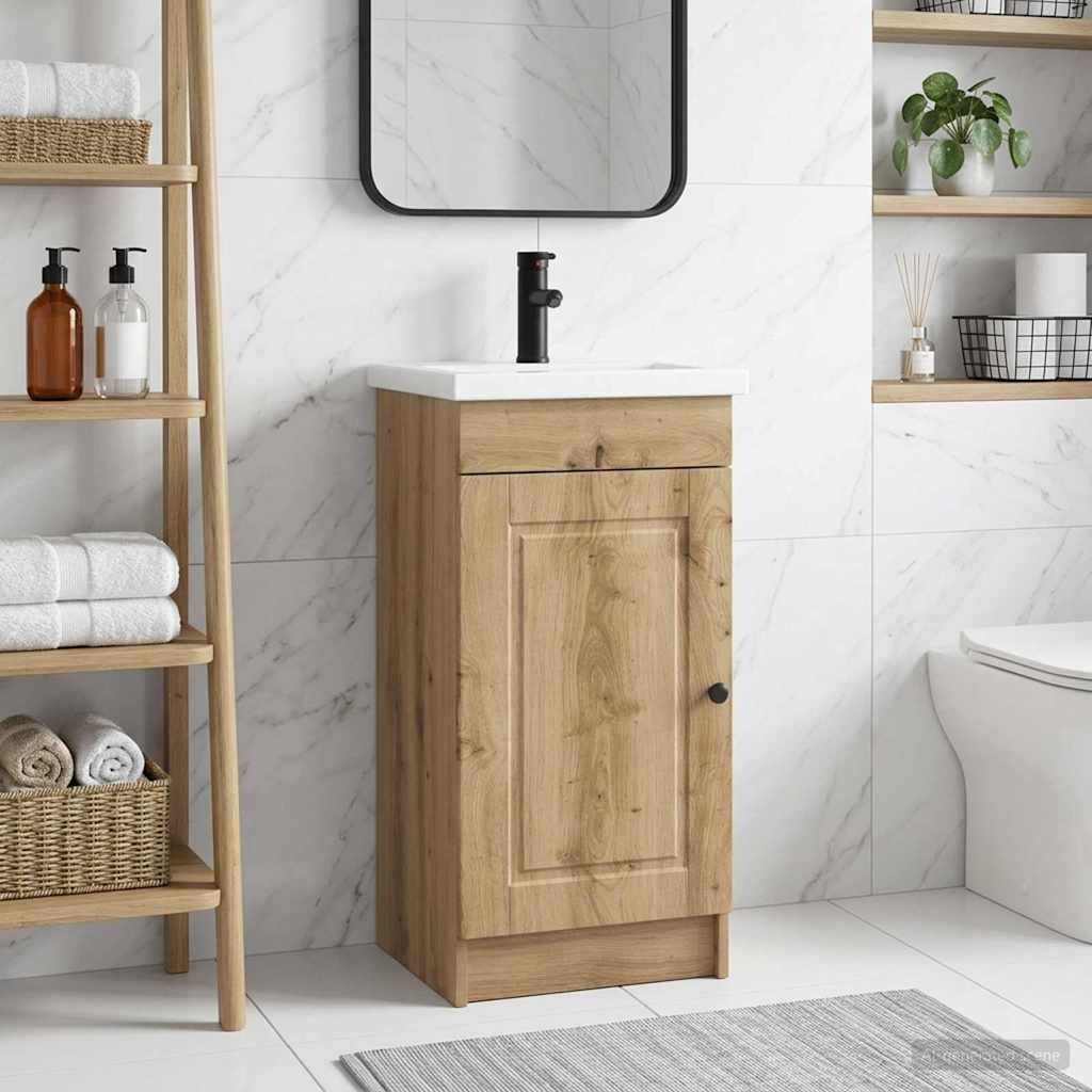 Καθρέφτης μπάνιου με νιπτήρα Artisan Δρυς 42 x 40 x 84,5 εκ - Pakobazaar