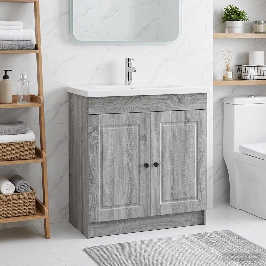 Ντουλάπι κάτω από τον νιπτήρα Γκρι Sonoma 56 x 37,5 x 81 εκ - Pakobazaar