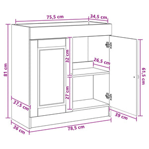 Ντουλάπι κάτω από τον νιπτήρα Artisan Δρυς 78,5 x 37,5 x 81 εκ - Pakobazaar