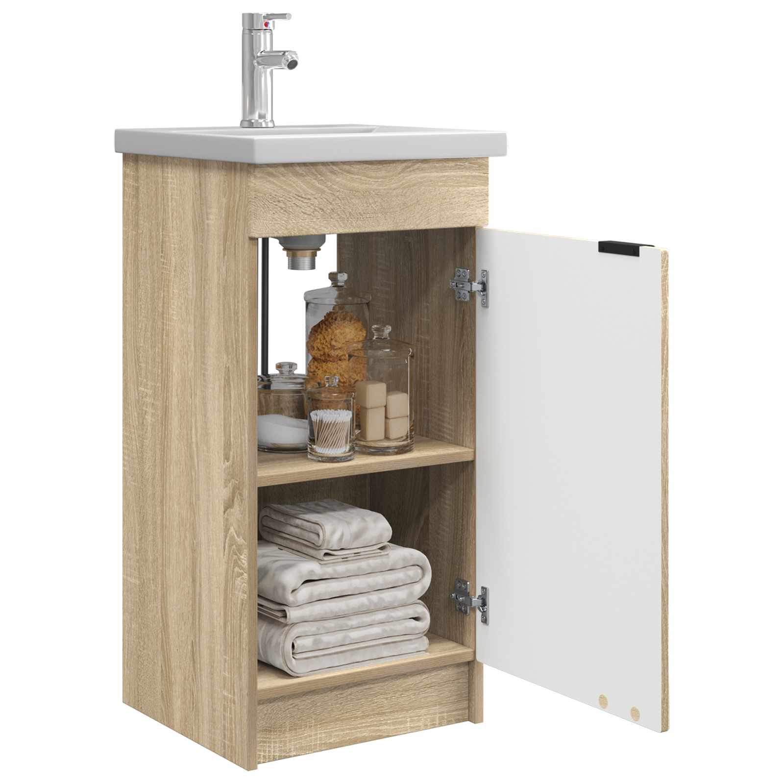 Καθρέφτης μπάνιου με νιπτήρα Sonoma Δρυς 42 x 40 x 84,5 εκ - Pakobazaar