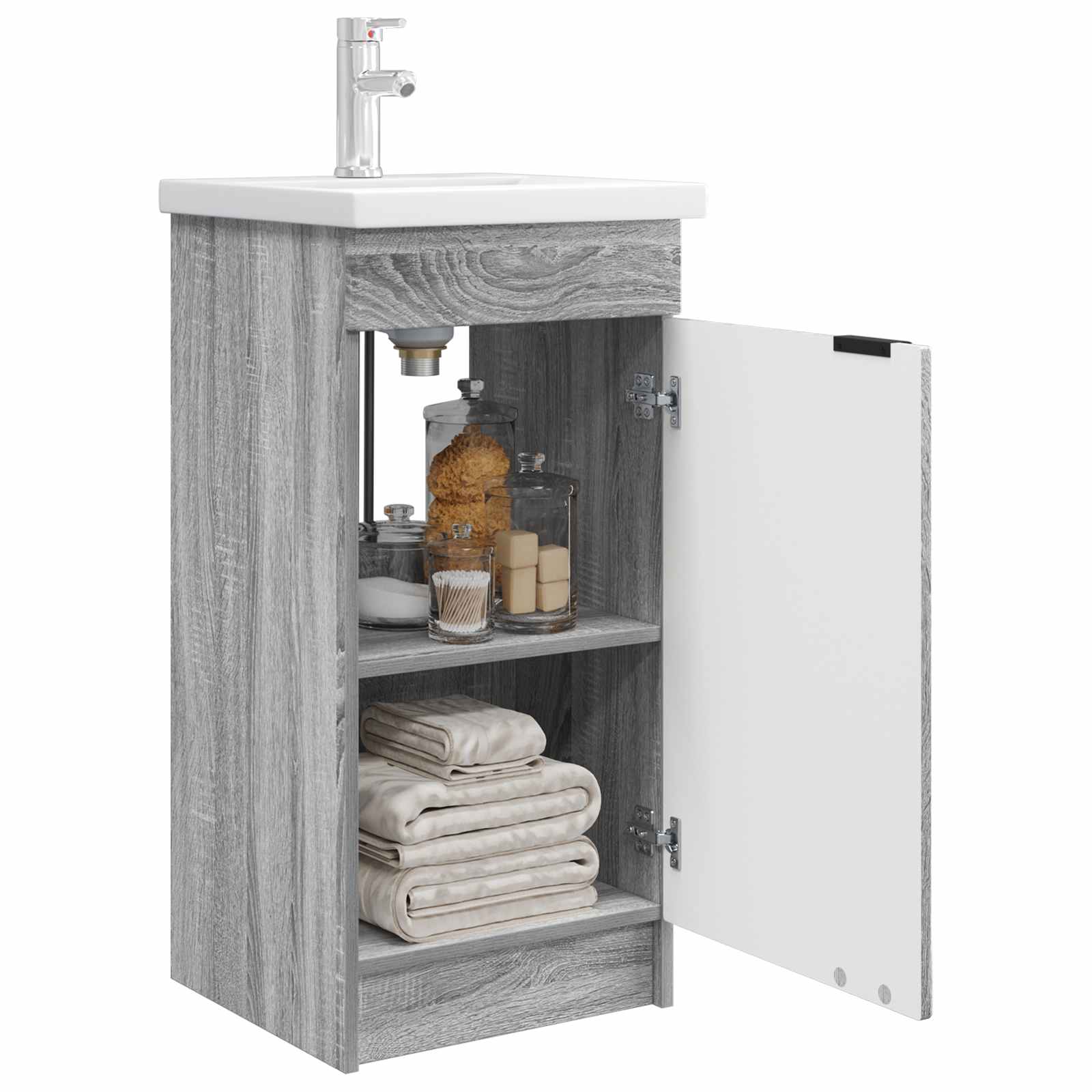 Καθρέφτης μπάνιου με νιπτήρα Γκρι Sonoma 42 x 40 x 84,5 εκ - Pakobazaar