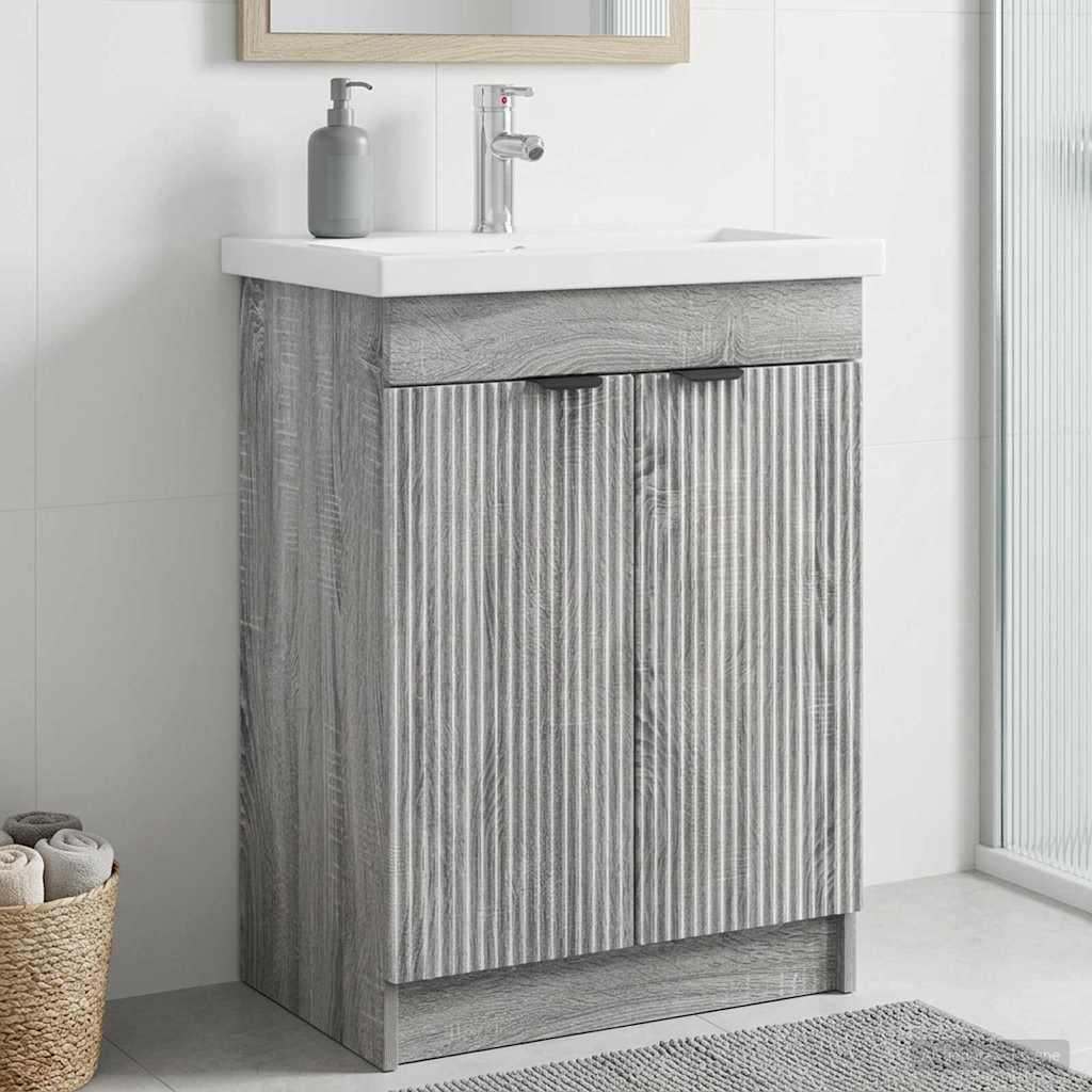 Ντουλάπι κάτω από τον νιπτήρα Γκρι Sonoma 56 x 37,5 x 81 εκ - Pakobazaar