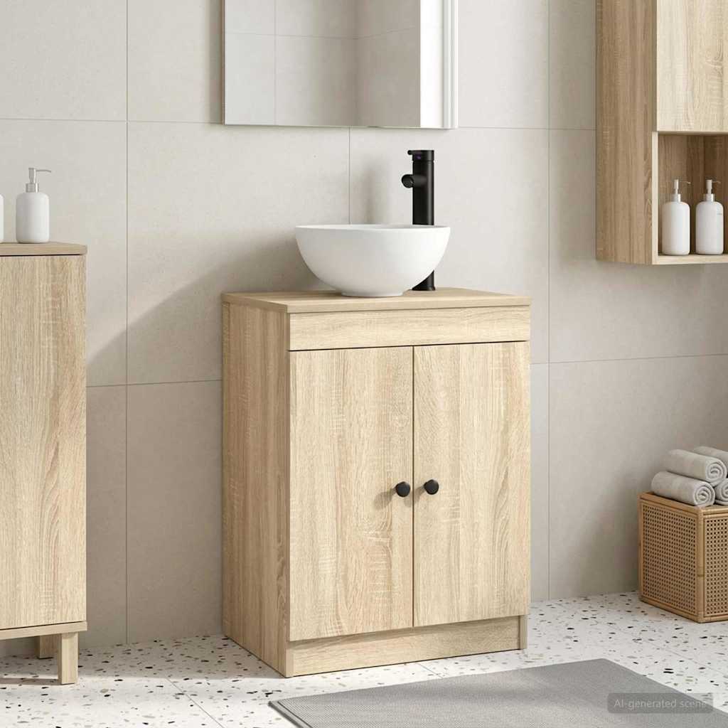 Καθρέφτης μπάνιου με νιπτήρα Sonoma Δρυς 54 x 35 x 83 εκ - Pakobazaar