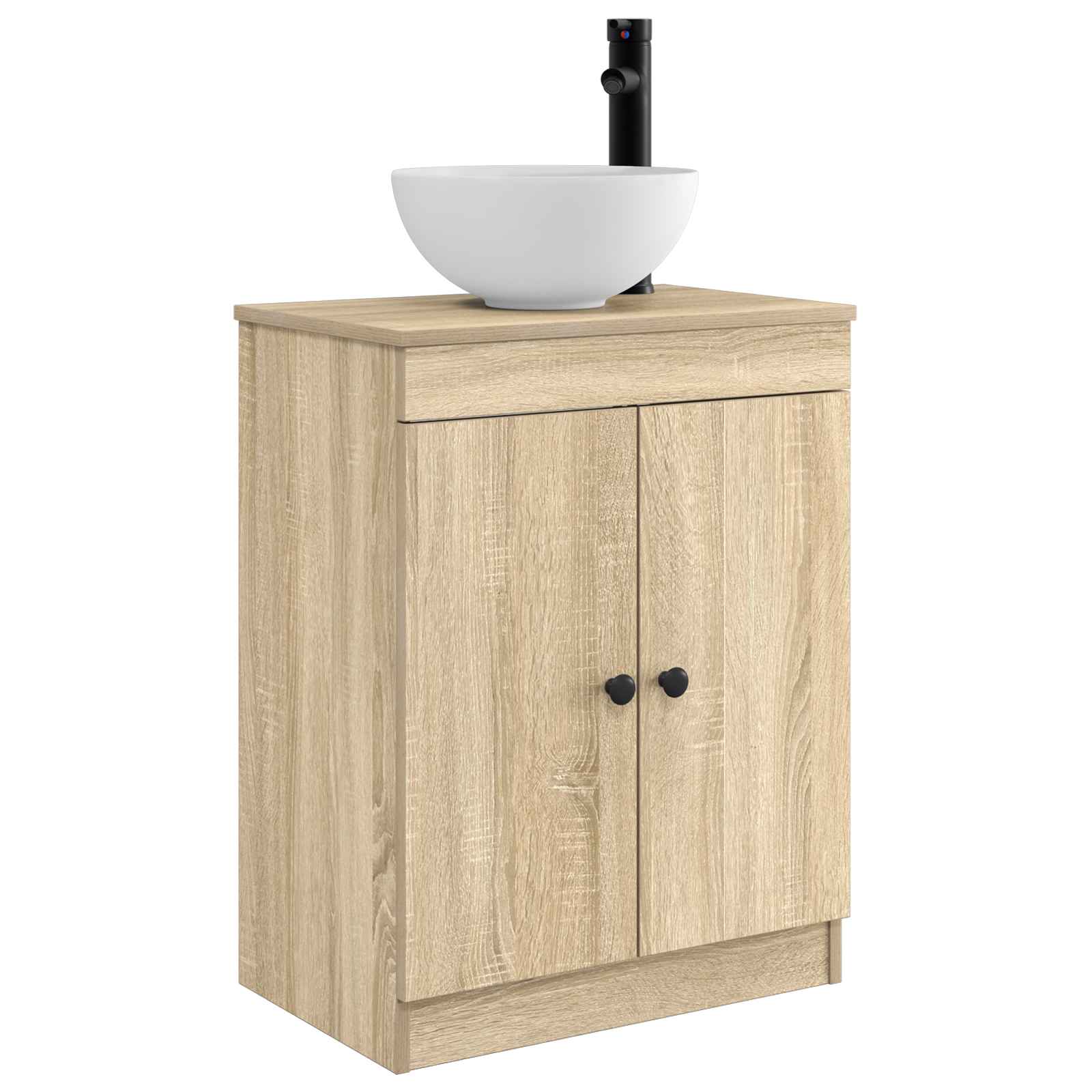 Καθρέφτης μπάνιου με νιπτήρα Sonoma Δρυς 54 x 35 x 83 εκ - Pakobazaar