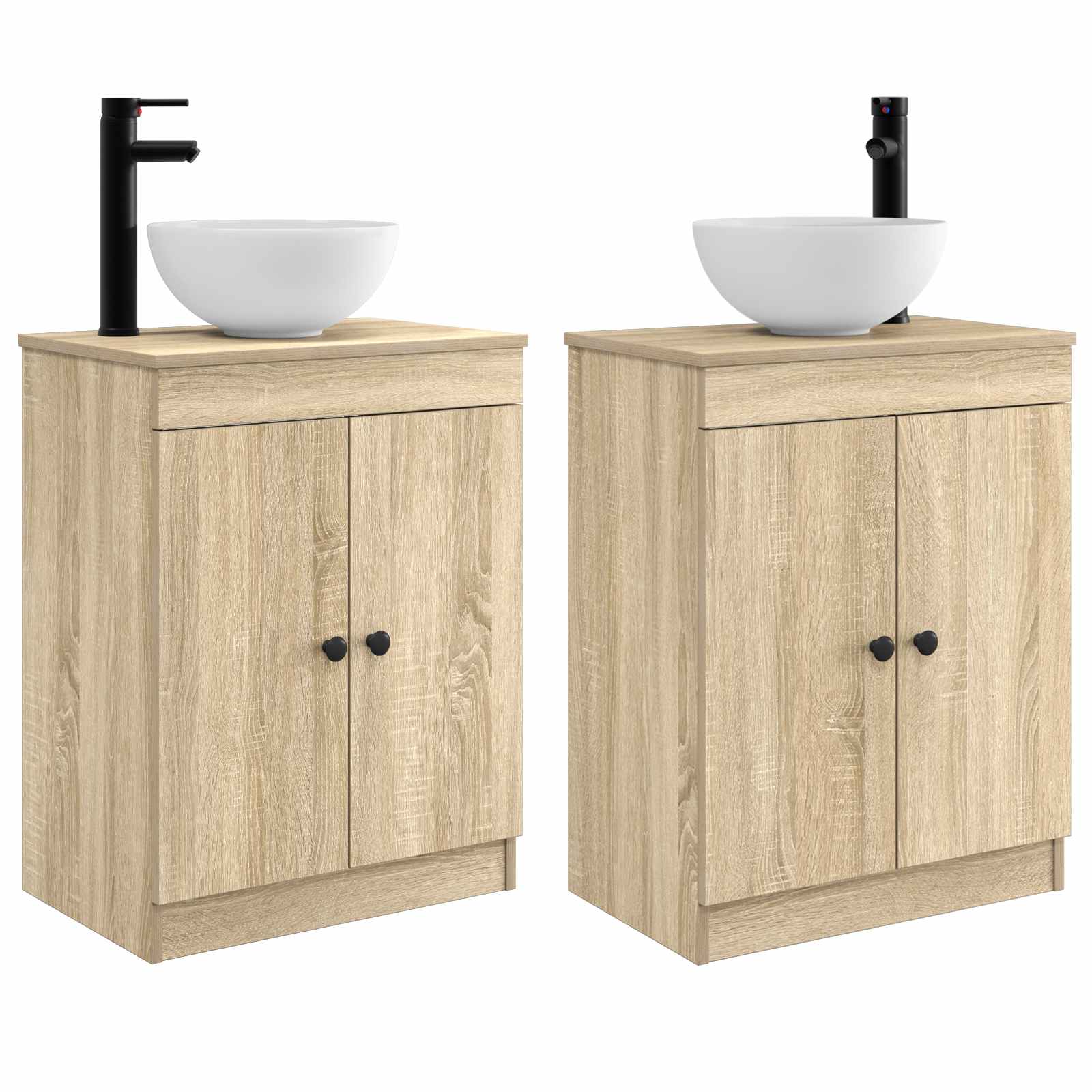 Καθρέφτης μπάνιου με νιπτήρα Sonoma Δρυς 54 x 35 x 83 εκ - Pakobazaar