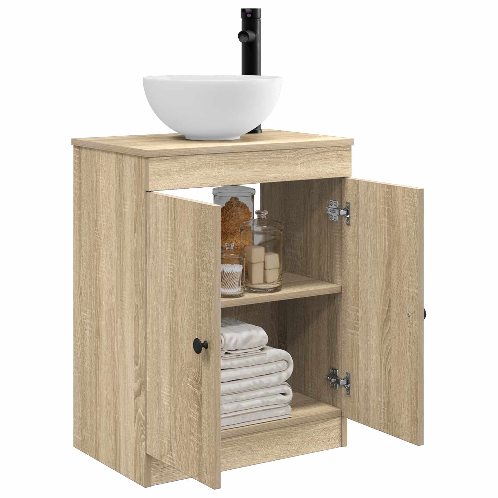 Καθρέφτης μπάνιου με νιπτήρα Sonoma Δρυς 54 x 35 x 83 εκ - Pakobazaar