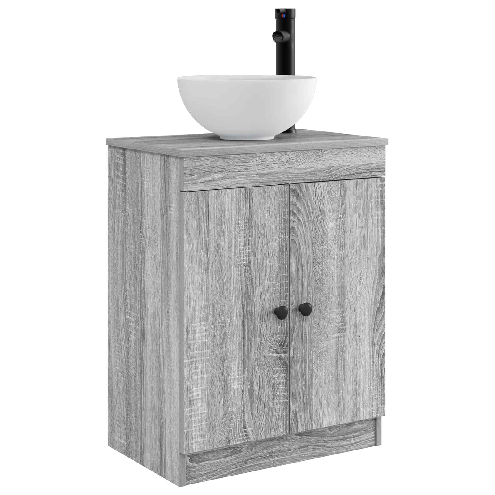 Καθρέφτης μπάνιου με νιπτήρα Γκρι Sonoma 54 x 35 x 83 εκ - Pakobazaar