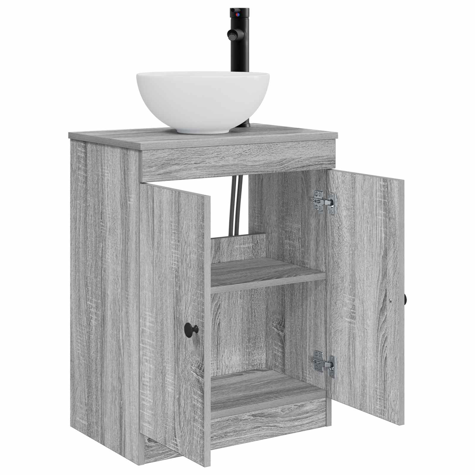 Καθρέφτης μπάνιου με νιπτήρα Γκρι Sonoma 54 x 35 x 83 εκ - Pakobazaar