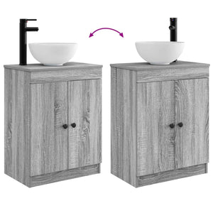Καθρέφτης μπάνιου με νιπτήρα Γκρι Sonoma 54 x 35 x 83 εκ - Pakobazaar