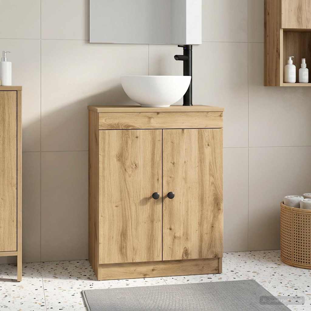 Καθρέφτης μπάνιου με νιπτήρα Artisan Δρυς 54 x 35 x 83 εκ - Pakobazaar